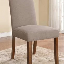 Budget 🌟 Dorel Asia Dorel Living Parsons Linen Dining Chairs In Taupe (Set Of 2) 🧨 -Cheap Office Chairs Store 1378000 3 L