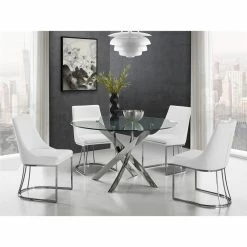 Coupon ⌛ Casabianca Furniture Modern Creek Faux Leather Dining Chair In White 🛒 -Cheap Office Chairs Store 1386738 6 L