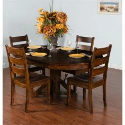 Promo 👍 Sunny Designs Tuscany 40" Mahogany Wood Ladderback Chair In Medium Brown 🔥 -Cheap Office Chairs Store 1424838 4 L