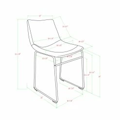 Promo 🔔 Walker Edison Faux Leather Dining Chair In Brown - Set Of 2 🔔 -Cheap Office Chairs Store 1441235 7 L