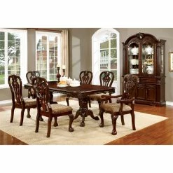 Promo ❤️ Furniture Of America Wilson Wood Dining Arm Chair In Brown Cherry (Set Of 2) 🛒 -Cheap Office Chairs Store 1444688 2 L