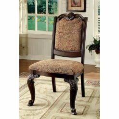 Outlet 😍 Furniture Of America Ramsaran Fabric Dining Chair In Brown Cherry (Set Of 2) 💯 -Cheap Office Chairs Store 1444738 L
