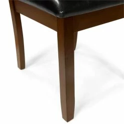 Deals 😉 Furniture Of America Egnew Faux Leather Padded Dining Chair In Black (Set Of 2) 🌟 -Cheap Office Chairs Store 1444797 7 L