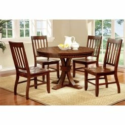 Best Pirce 🤩 Furniture Of America Duran Transitional Wood Dining Chair In Brown (Set Of 2) ✨ -Cheap Office Chairs Store 1444854 2 L