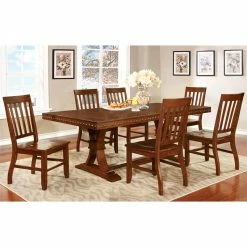 Best Pirce 🤩 Furniture Of America Duran Transitional Wood Dining Chair In Brown (Set Of 2) ✨ -Cheap Office Chairs Store 1444854 5 L