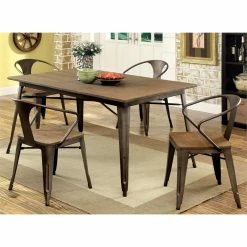 Best reviews of 🤩 Furniture Of America Mayfield Metal Dining Chair In Natural Elm (Set Of 2) 👏 -Cheap Office Chairs Store 1444888 3 L