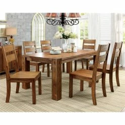 Outlet ⭐ Furniture Of America Rowlie Rustic Wood Dining Chair In Dark Oak (Set Of 2) ✔️ -Cheap Office Chairs Store 1444958 3 L