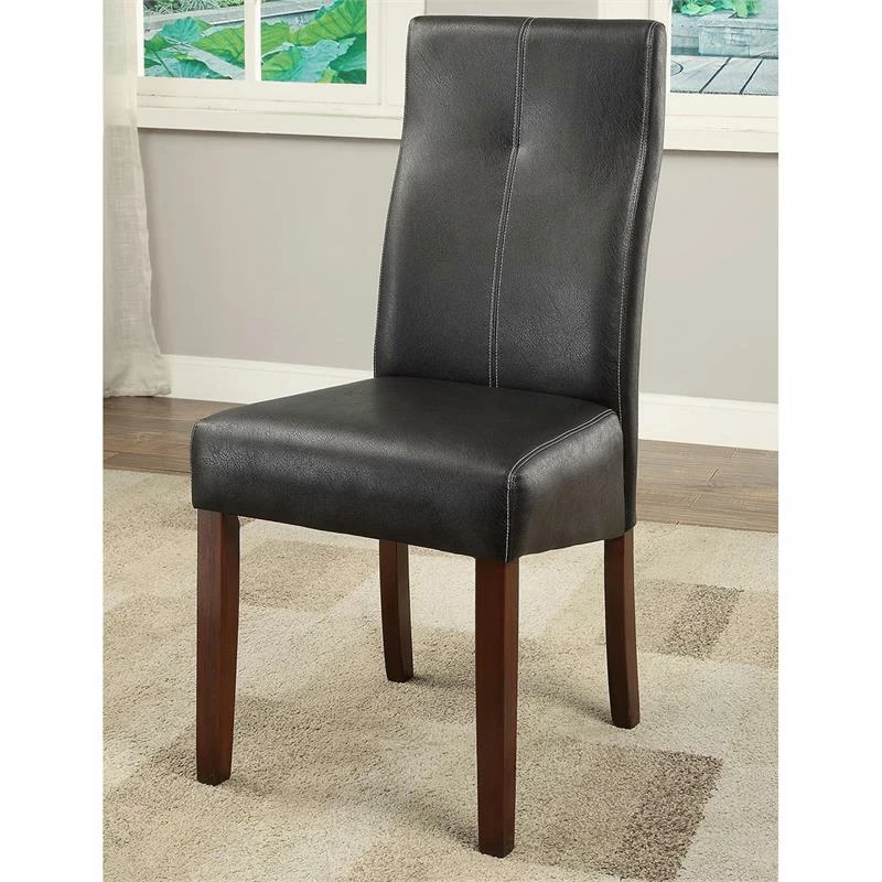 New 🛒 Furniture Of America Rosa Faux Leather Dining Chair In Brown Cherry (Set Of 2) 🌟 6 New 🛒 Furniture Of America Rosa Faux Leather Dining Chair In Brown Cherry (Set Of 2) 🌟 - Image 4