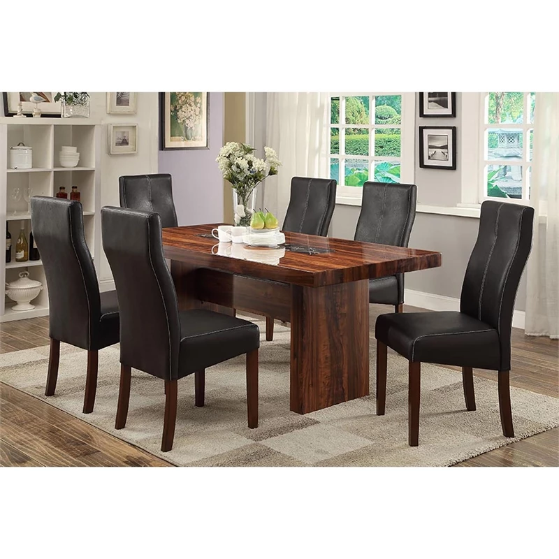 New 🛒 Furniture Of America Rosa Faux Leather Dining Chair In Brown Cherry (Set Of 2) 🌟 7 New 🛒 Furniture Of America Rosa Faux Leather Dining Chair In Brown Cherry (Set Of 2) 🌟 - Image 5