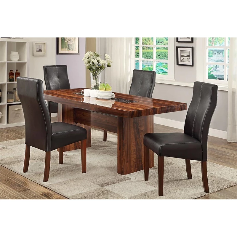 New 🛒 Furniture Of America Rosa Faux Leather Dining Chair In Brown Cherry (Set Of 2) 🌟 8 New 🛒 Furniture Of America Rosa Faux Leather Dining Chair In Brown Cherry (Set Of 2) 🌟 - Image 6