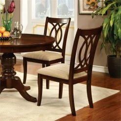 Brand new 😀 Furniture Of America Amersty Wood Dining Chair In Brown Cherry (Set Of 2) 😀 -Cheap Office Chairs Store 1464878 5 L