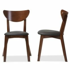 Best deal ✔️ Baxton Studio Sumner Wooden Dining Chair In Dark Walnut (Set Of 2) ❤️ -Cheap Office Chairs Store 1516433 3 L