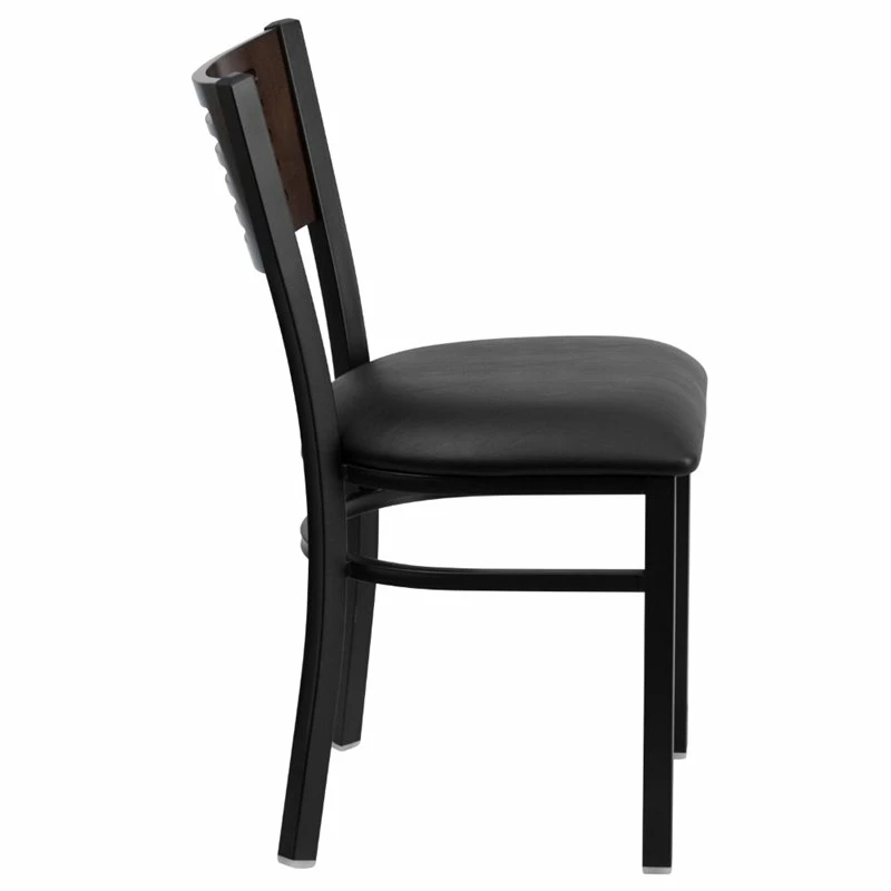 Coupon ๐ Flash Furniture Metal Restaurant Dining Chair In Black And Walnut โจ 4 Coupon ๐ Flash Furniture Metal Restaurant Dining Chair In Black And Walnut โจ - Image 2