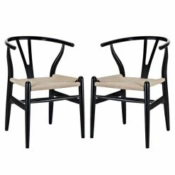 Cheap 👍 Modway Amish Dining Arm Chair In Black (Set Of 2) ⌛