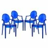 New ✨ Modway Casper Dining Arm Chair In Blue (Set Of 4) 🎉