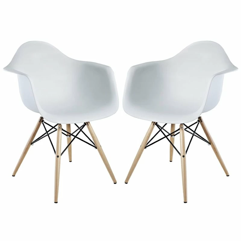 New 🎁 Modway Pyramid Dining Arm Chair In White (Set Of 2) 🎁 3 New 🎁 Modway Pyramid Dining Arm Chair In White (Set Of 2) 🎁