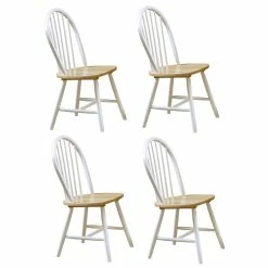 Cheapest 💯 Bowery Hill Windsor Dining Side Chair In Natural Brown And White ⌛