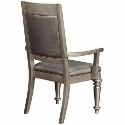 Best Sale 🥰 Bowery Hill Tufted Dining Arm Chair In Metallic Platinum 🥰 -Cheap Office Chairs Store 1538894 2 L