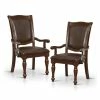 Outlet 👏 Furniture Of America Alstroemeria Wood Arm Chair In Brown Cherry (Set Of 2) 🥰