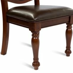 Hot Sale ⌛ Furniture Of America Alstroemeria Wood Side Chair In Brown Cherry (Set Of 2) 🎉 -Cheap Office Chairs Store 1544431 11 L