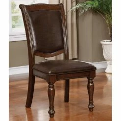 Hot Sale ⌛ Furniture Of America Alstroemeria Wood Side Chair In Brown Cherry (Set Of 2) 🎉 -Cheap Office Chairs Store 1544431 L