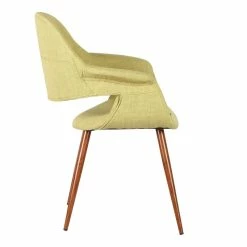 Outlet 😍 Armen Living Phoebe Dining Chair In Walnut And Green 😉 -Cheap Office Chairs Store 1544887 3 L