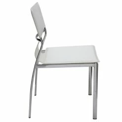 Best deal ✨ Nuevo Lisbon Leather Dining Side Chair In White 🎁 -Cheap Office Chairs Store 1638139 2 L