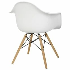 Brand new 🔥 Hodedah Arm Bucket Seat Studio Dining Chair In White 💯 -Cheap Office Chairs Store 1644225 4 L