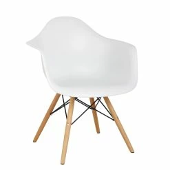 Brand new 🔥 Hodedah Arm Bucket Seat Studio Dining Chair In White 💯