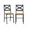 Brand new 🛒 Walker Edison X-Back Metal And Wood Dining Side Chairs (Set Of 2) - In Barnwood Brown 😉 -Cheap Office Chairs Store 1648942 4 L