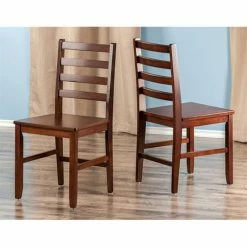 Budget ✨ Winsome Hamilton Ladder Back Dining Side Chair In Walnut (Set Of 2) ⌛ -Cheap Office Chairs Store 1663103 1 L