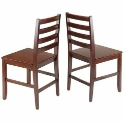 Budget ✨ Winsome Hamilton Ladder Back Dining Side Chair In Walnut (Set Of 2) ⌛ -Cheap Office Chairs Store 1663103 2 L