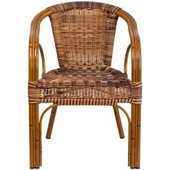 Flash Sale ❤️ Flash Furniture Cadiz Rattan Patio Dining Arm Chair In Burning Brown (Set Of 3) 🧨 -Cheap Office Chairs Store 1677358 1 L