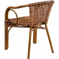 Flash Sale ❤️ Flash Furniture Cadiz Rattan Patio Dining Arm Chair In Burning Brown (Set Of 3) 🧨 -Cheap Office Chairs Store 1677358 3 L