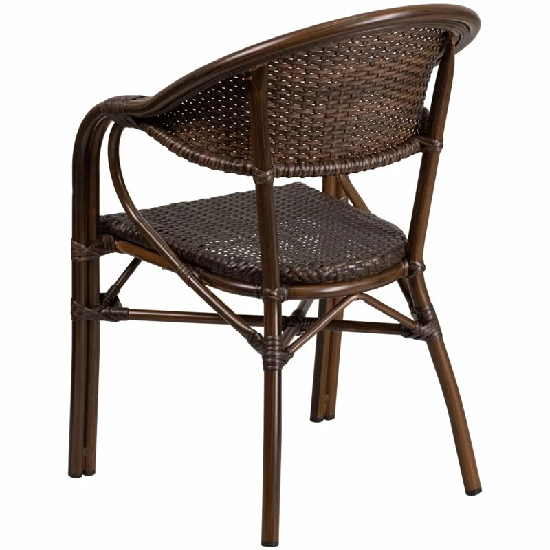 Flash Sale 🔥 Flash Furniture Milano Rattan Patio Dining Arm Chair In Cafe Brown 🎉 5 Flash Sale 🔥 Flash Furniture Milano Rattan Patio Dining Arm Chair In Cafe Brown 🎉 - Image 3