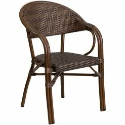 Flash Sale ๐ฅ Flash Furniture Milano Rattan Patio Dining Arm Chair In Cafe Brown ๐