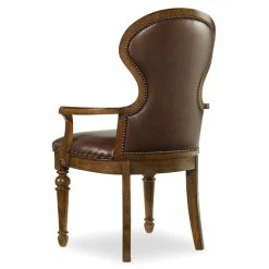 Best Pirce 😉 Hooker Furniture Tynecastle Upholstered Dining Arm Chair In Chocolate ⭐ -Cheap Office Chairs Store 1677900 2 L