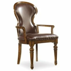 Best Pirce 😉 Hooker Furniture Tynecastle Upholstered Dining Arm Chair In Chocolate ⭐