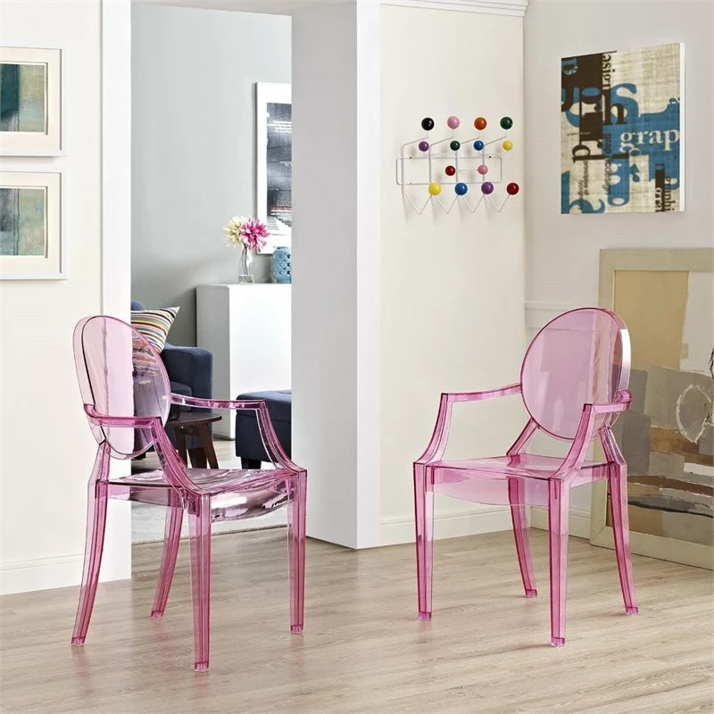 Wholesale 😉 Modway Casper Stackable Dining Arm Chair In Pink (Set Of 2) 🥰 4 Wholesale 😉 Modway Casper Stackable Dining Arm Chair In Pink (Set Of 2) 🥰 - Image 2