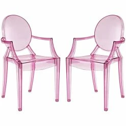 Wholesale 😉 Modway Casper Stackable Dining Arm Chair In Pink (Set Of 2) 🥰