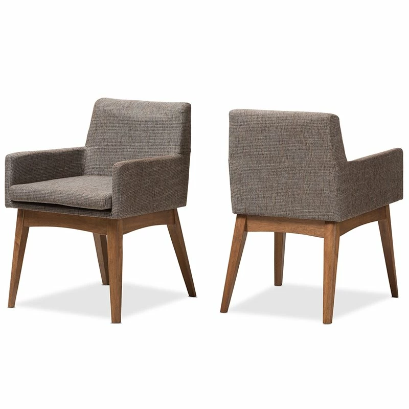 Buy ✔️ Baxton Studio Nexus Dining Arm Chair In Gray And Brown (Set Of 2) 😍 3 Buy ✔️ Baxton Studio Nexus Dining Arm Chair In Gray And Brown (Set Of 2) 😍