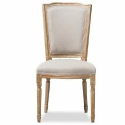 Discount 🎁 Baxton Studio Cadencia Dining Side Chair In Weathered Oak And Beige 🌟 -Cheap Office Chairs Store 1707506 2 L