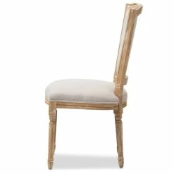 Discount 🎁 Baxton Studio Cadencia Dining Side Chair In Weathered Oak And Beige 🌟 -Cheap Office Chairs Store 1707506 3 L