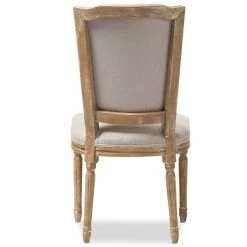 Discount 🎁 Baxton Studio Cadencia Dining Side Chair In Weathered Oak And Beige 🌟 -Cheap Office Chairs Store 1707506 4 L