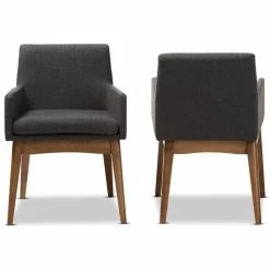 Promo 🤩 Baxton Studio Nexus Dining Arm Chair In Dark Gray (Set Of 2) 😍 -Cheap Office Chairs Store 1715870 2 L