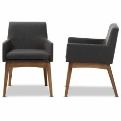 Promo 🤩 Baxton Studio Nexus Dining Arm Chair In Dark Gray (Set Of 2) 😍 -Cheap Office Chairs Store 1715870 3 L