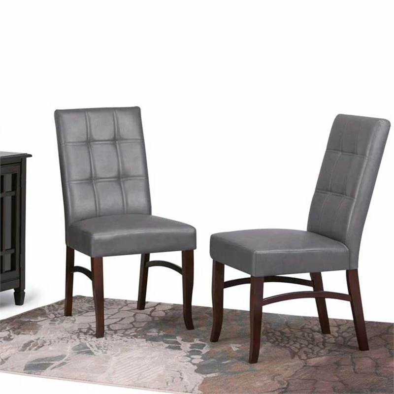 Discount 👏 Simpli Home Ezra Dining Chair In Stone Gray Faux Leather (Set Of 2) ✨ 4 Discount 👏 Simpli Home Ezra Dining Chair In Stone Gray Faux Leather (Set Of 2) ✨ - Image 2