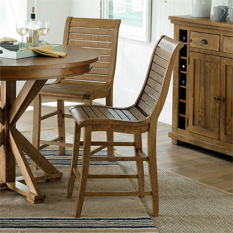 Promo ๐ Progressive Furniture Willow Set Of 2 Wood Counter Chairs Distressed Pine ๐ 4 Promo ๐ Progressive Furniture Willow Set Of 2 Wood Counter Chairs Distressed Pine ๐ - Image 2