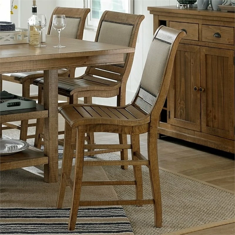 Promo 🎉 Progressive Furniture Willow Set Of 2 Wood Counter Height Chairs Distressed Pine 🔥 4 Promo 🎉 Progressive Furniture Willow Set Of 2 Wood Counter Height Chairs Distressed Pine 🔥 - Image 2