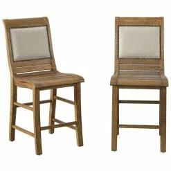 Promo 🎉 Progressive Furniture Willow Set Of 2 Wood Counter Height Chairs Distressed Pine 🔥